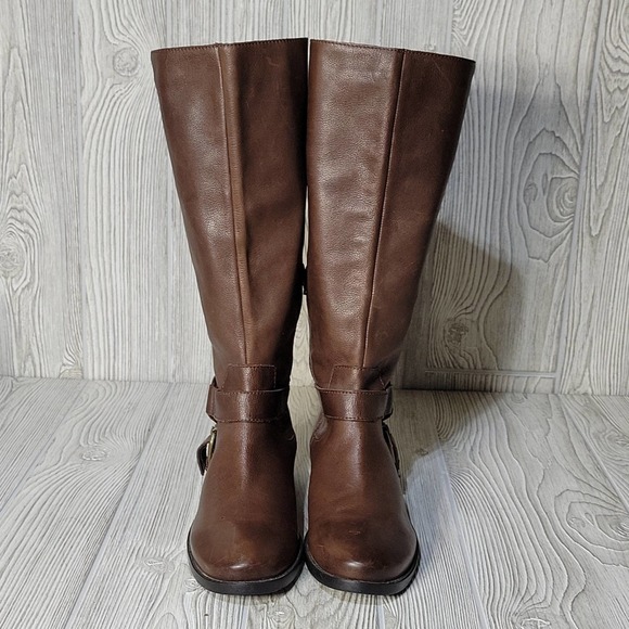 Nine West Tall Brown Leather Boots - Picture 3 of 16